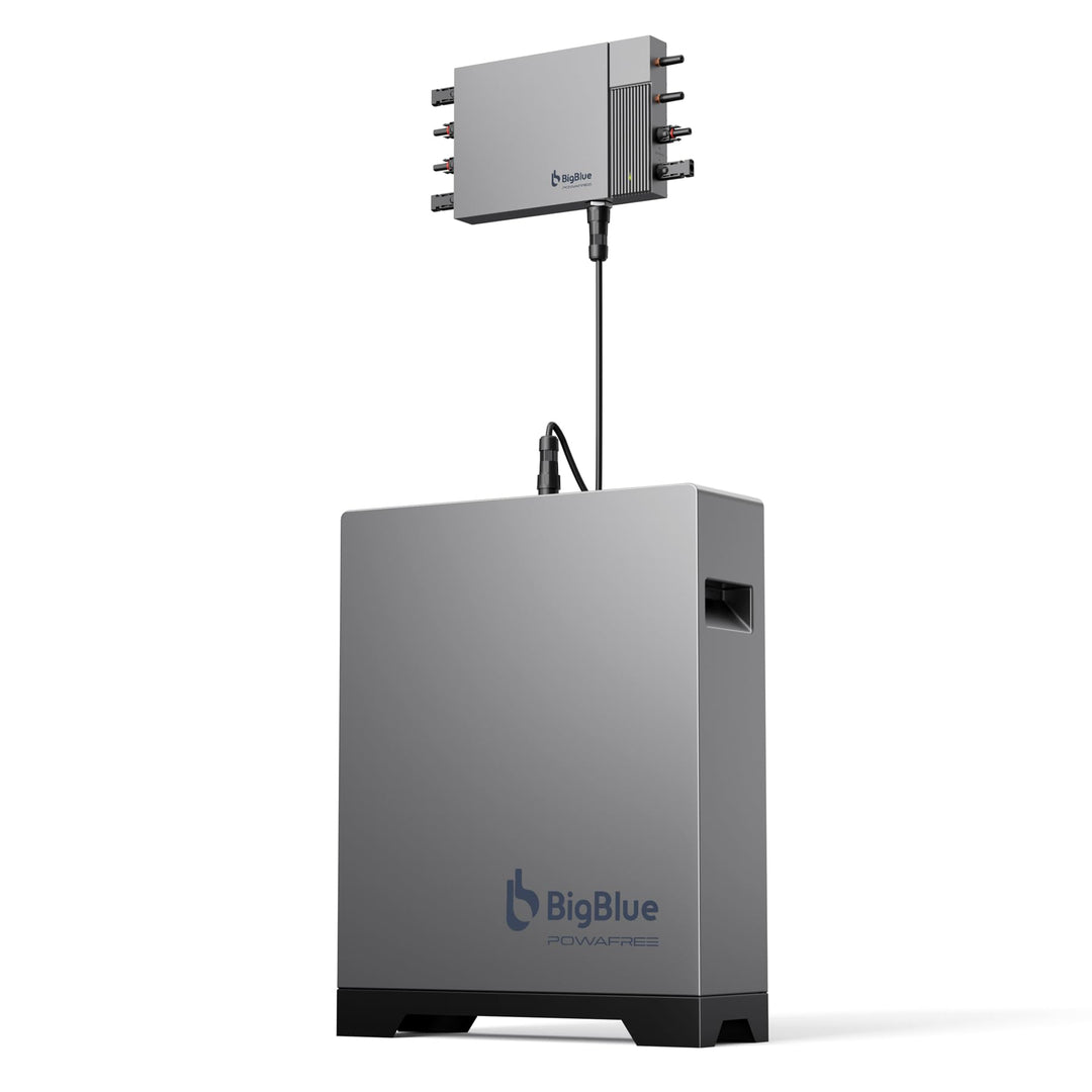 【-20℃ Funktioniert & 2560Wh LFP-Akkukapazität】BigBlue Powafree Balkonkraftwerk mit Speicher, 3 MPPT