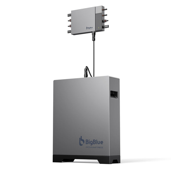 【-20℃ Funktioniert & 2560Wh LFP-Akkukapazität】BigBlue Powafree Balkonkraftwerk mit Speicher, 3 MPPT