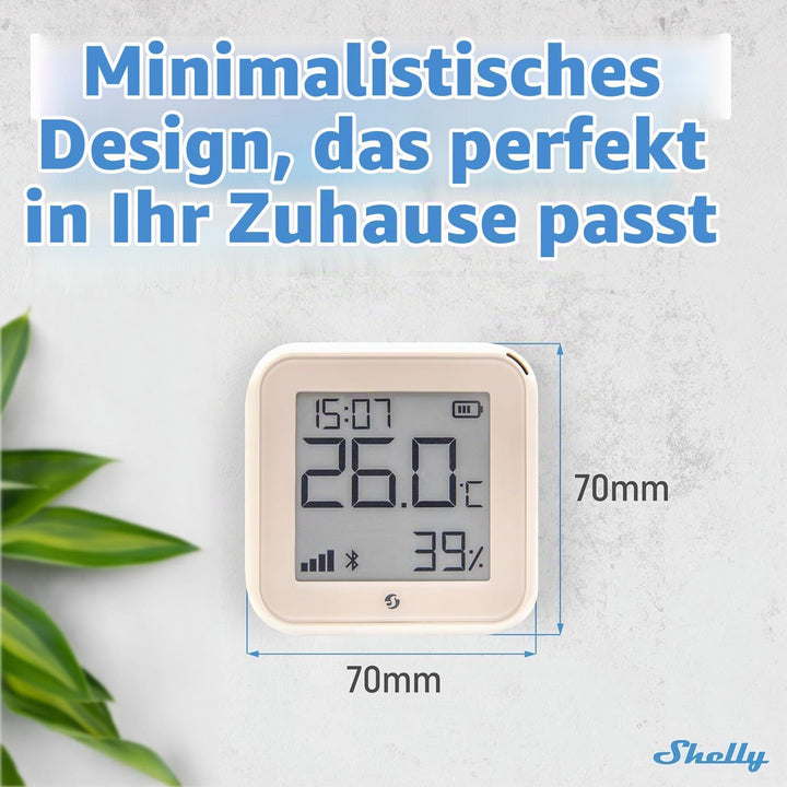 Shelly H&amp;T Gen 3 Mocha | 2er Pack |Wi-Fi und Bluetooth Temperatur&amp;Luftfeuchtigkeitssensor | Hausauto