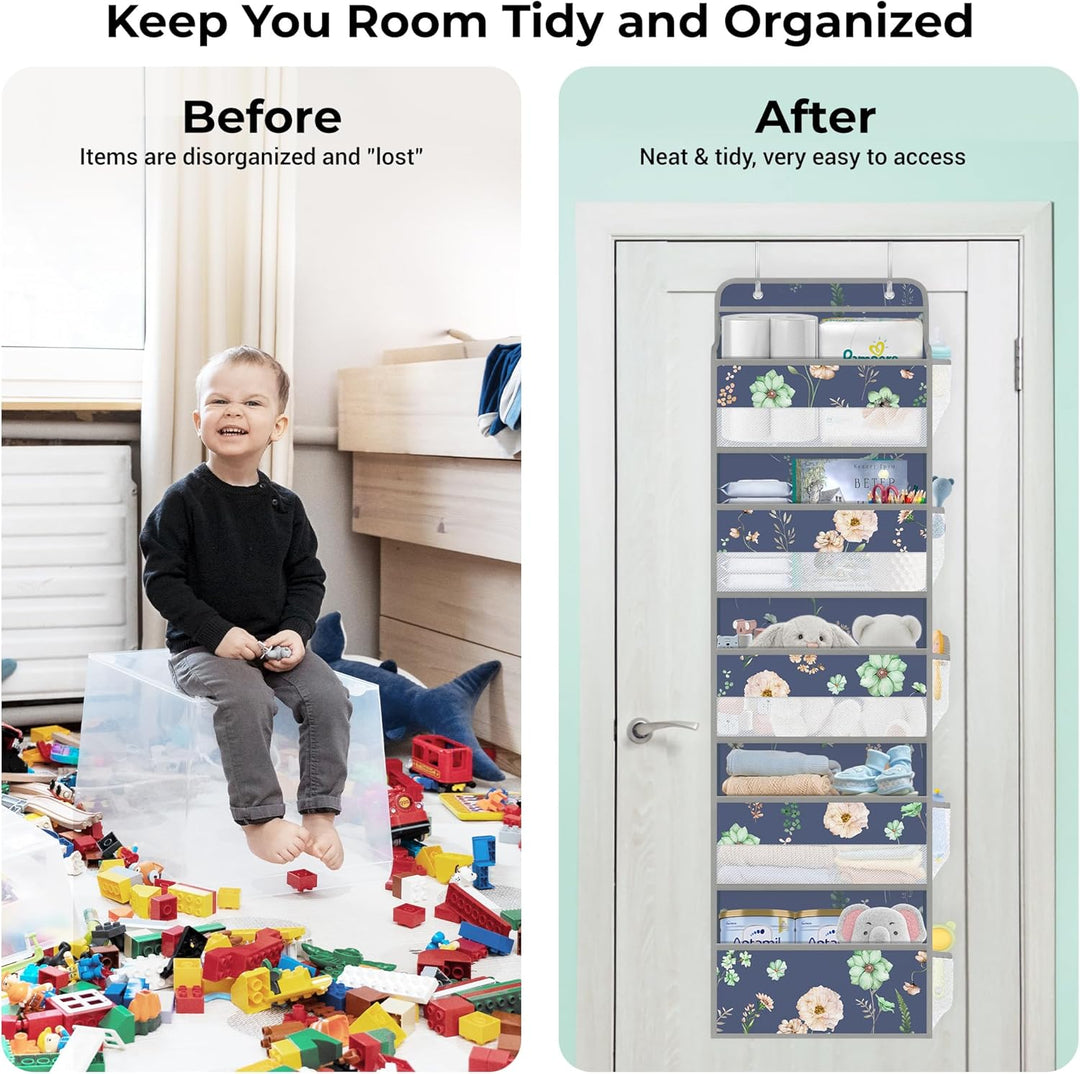Clastyle Blumen Tür Hängeaufbewahrung Blätter Hängeorganizer für Camping Bad Schrank Schlafzimmer Mä