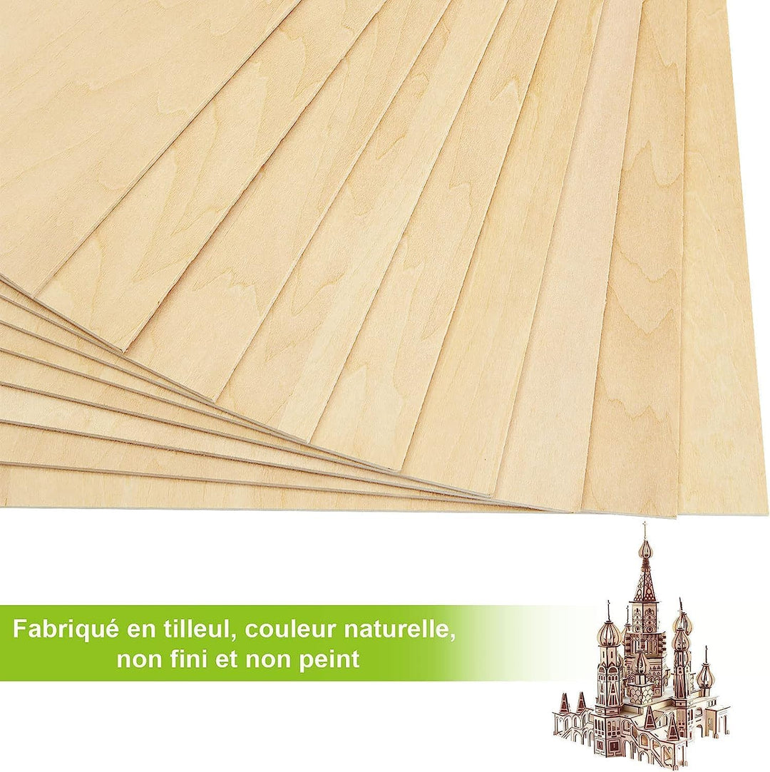 ASelected 10 Stücke Sperrholzplatte Holz 420 * 300 * 3MM - A3 Lindenholz Sperrholz Platte Für Laserp