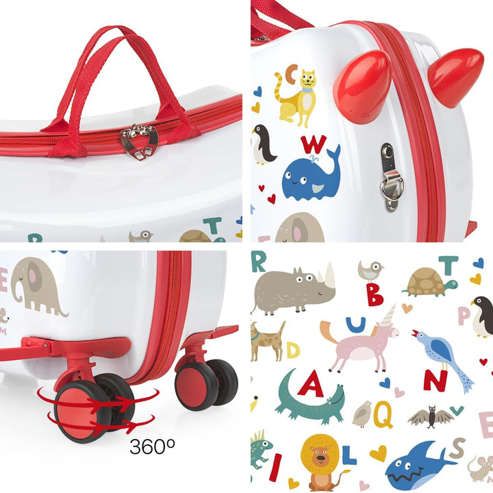 ITACA - kinderkoffer.Handgepäck & Kinderkoffer zum Draufsitzen. Koffer Kinder Jungen Starre Kinder K