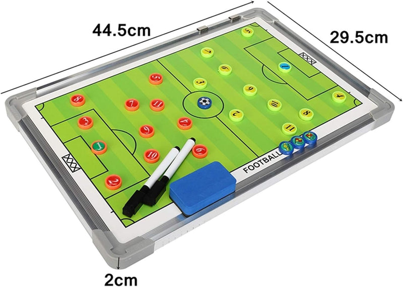 Holzsammlung Profi Coaches Whiteboard Tragbar Taktiktafel für Fussball mit Magnete, Stifte und Radie