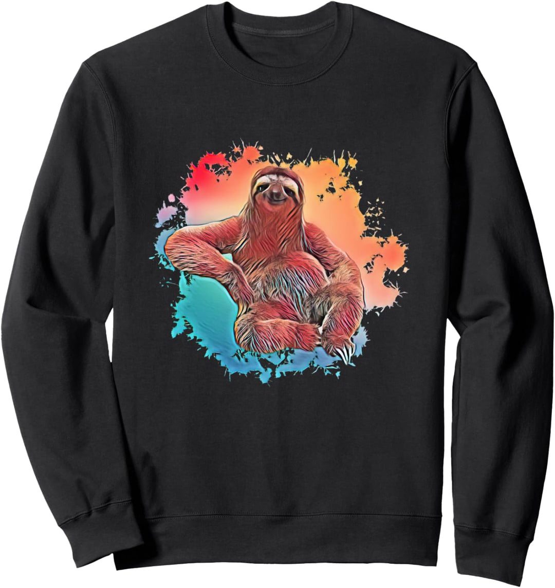 Faultier Motiv süsse bunte Faultiere hängen Trendtiere Sweatshirt
