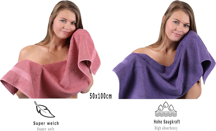 Betz 10-TLG. Handtuch-Set Premium 100% Baumwolle 2 Duschtücher 4 Handtücher 2 Gästetücher 2 Waschhan