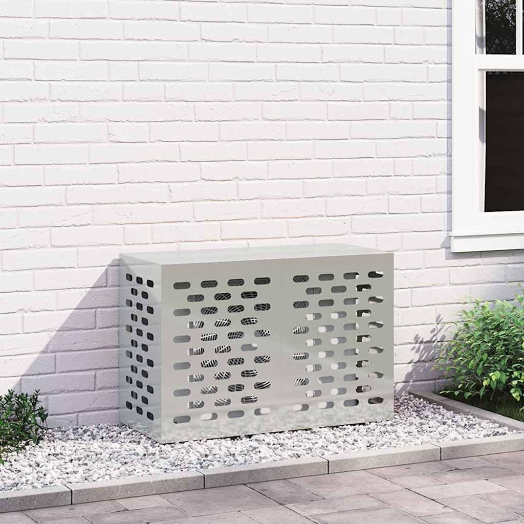 vidaXL Klimaanlagenabdeckung Silber 90 x 40 x 60 cm Verzinkter Stahl | Inspiriert von urbanem Loft-S
