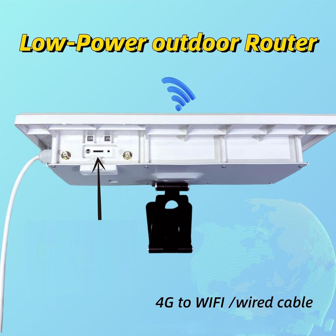 ASHATA 12W Solar Angetrieben 4G LTE -Modemrouter, 300 Mbit/S Solar WiFi 6 Extender mit SIM -Kartenst