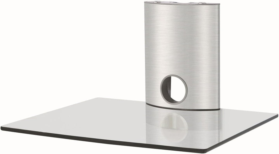 NEG Multimedia TV-Rack Suspender 501S (Silber) mit Glas-Ablage und Kabelmanagement-System 1 Regal Si
