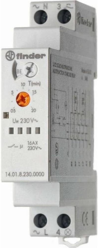 Finder 14.01.8.230.0000 Multifunktions-Treppenhaus-Lichtautomat mit 6 Funktionen