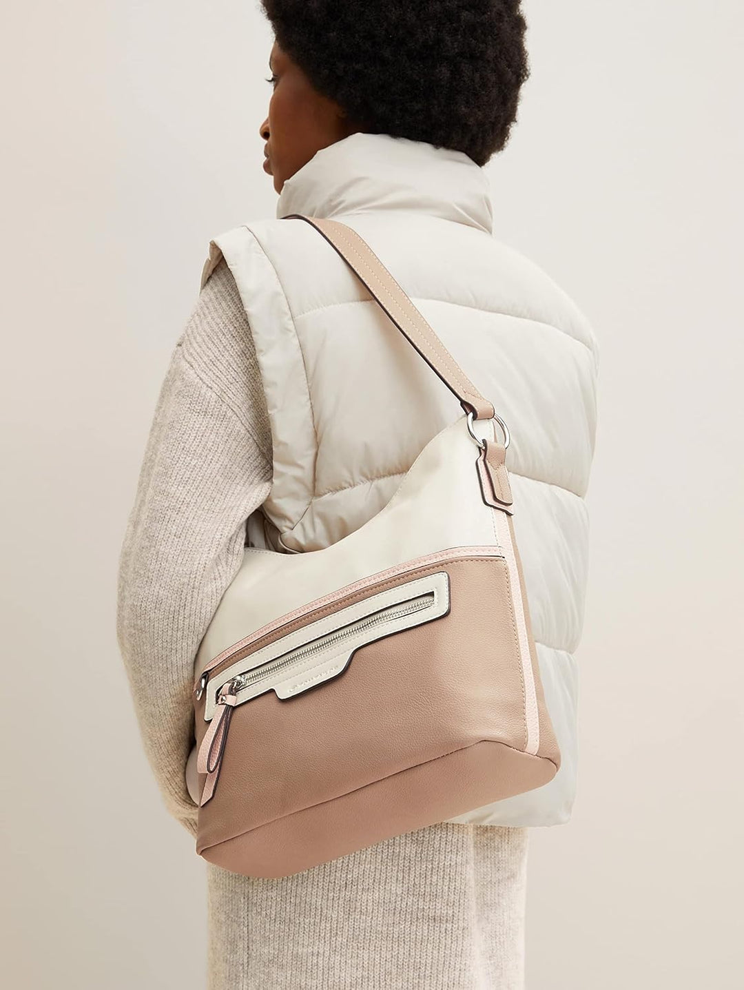 TOM TAILOR bags Jule Damen Hobo Bag Schultertasche 31,5 x 12,5 x 28 Mixed Rose, 31,5 x 12,5 x 28 Mix
