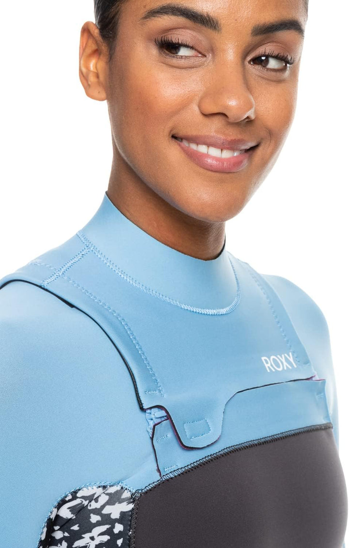 Roxy 3/2 mm Swell Serie 2022 – Neoprenanzug mit Brustreissverschluss für Damen, ERJW103122 JET/BOY B