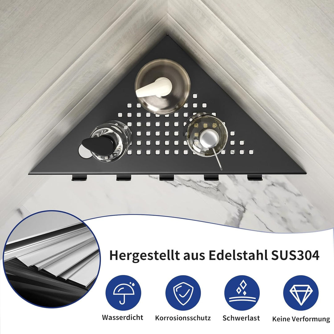 Eck-Duschregal 304 Edelstahl,Eckregal Dusche 25.4cm,Duschablage Ecke für Badrenovierung,Eckablage Du