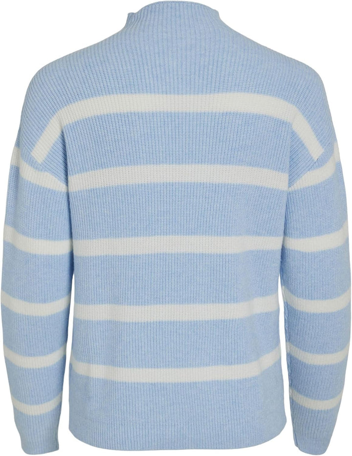 Vila Female Strickpullover VIRIL Gestreifter, S Kentucky Blue