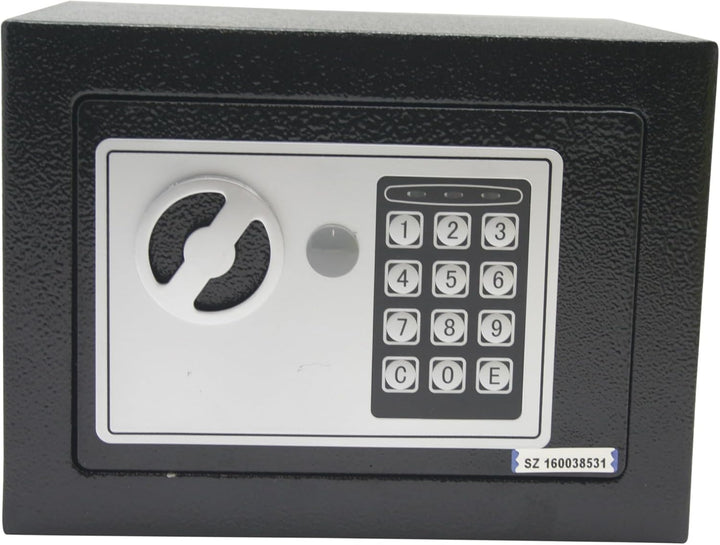 Safe Elektronischer Tresor, Feuerfest und Wandmontage, 170 x 230 x 170 mm, Alarmfunktion, Schwarz, I