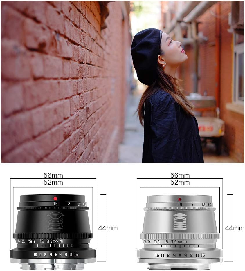 TT Artisan 35mm F1.4 APS-C Objekt Anschluss MFT Mount Black Weitwinkelobjektiv mit manuellem Fokus T