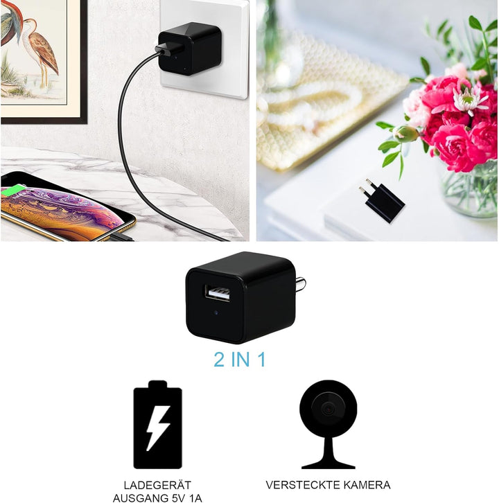 Mini Überwachungskameras 1080P USB Mini Kamera Ohne WLAN | Sicherheitskamera Videorekorder mit Beweg