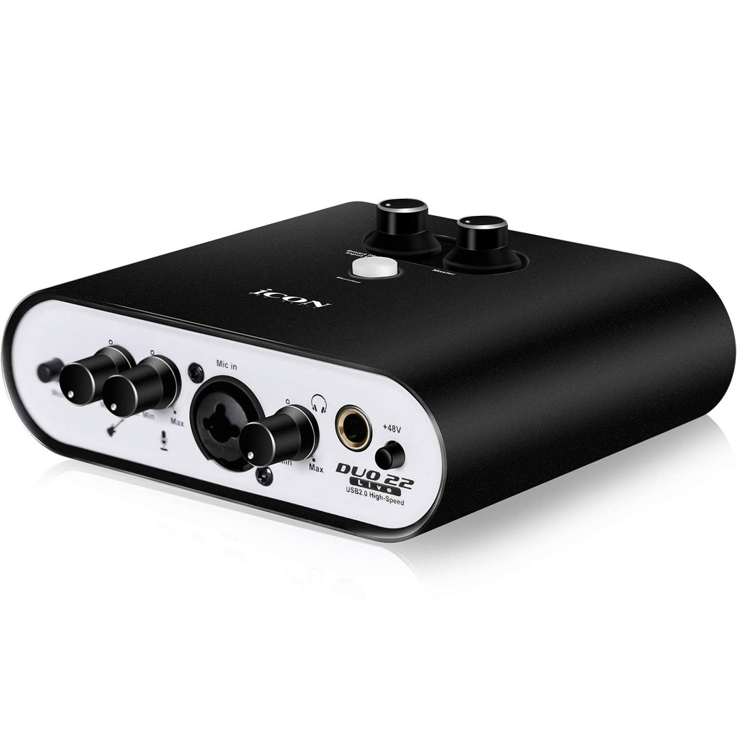 Icon Pro Audio Duo 22 Live USB-Audio-Interface mit mobilen Streaming-Funktionen, (1 Mikrofon-Vorvers