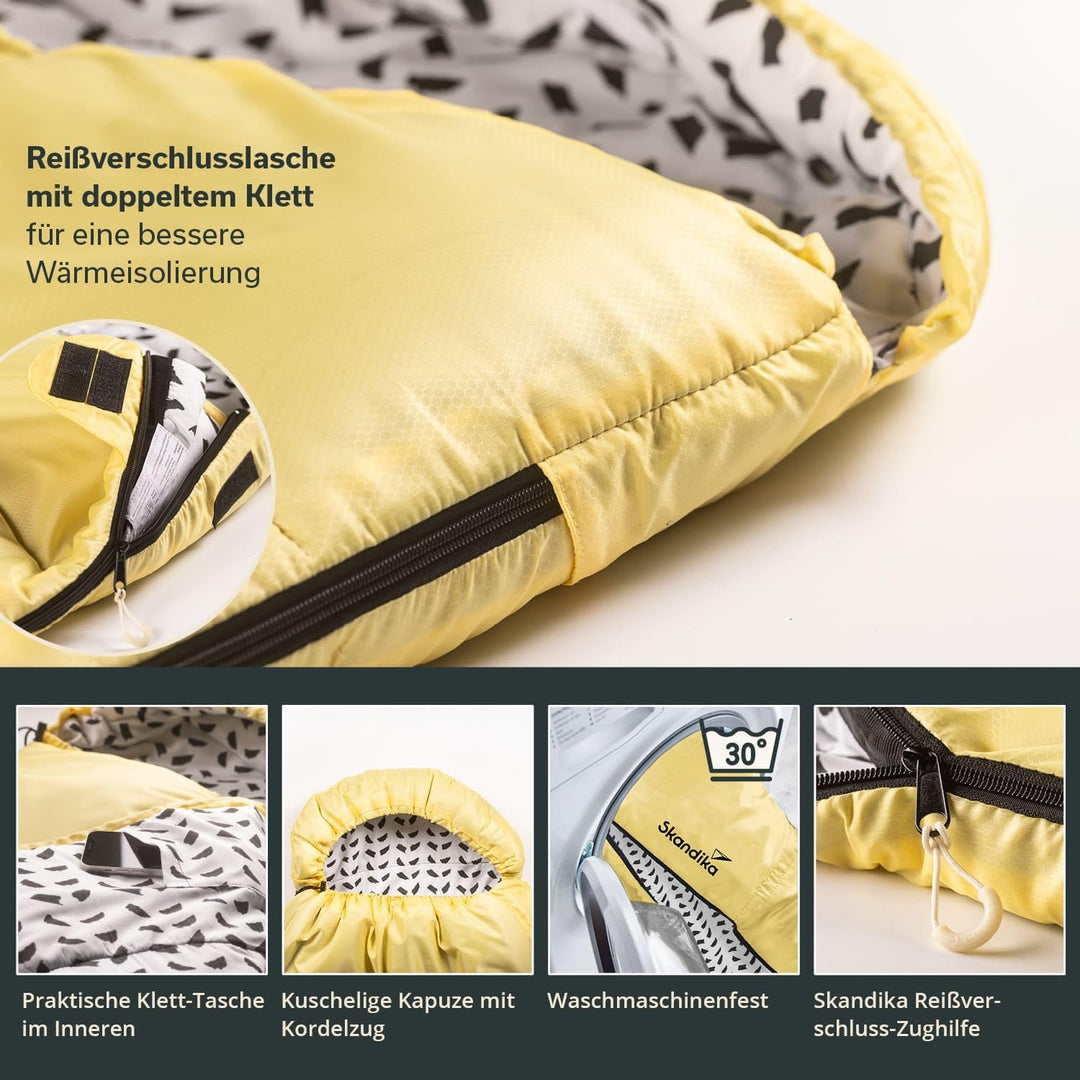Skandika Deckenschlafsack Iceland Single | Schlafsack Outdoor für Erwachsene, 3 Jahreszeiten mit Bau