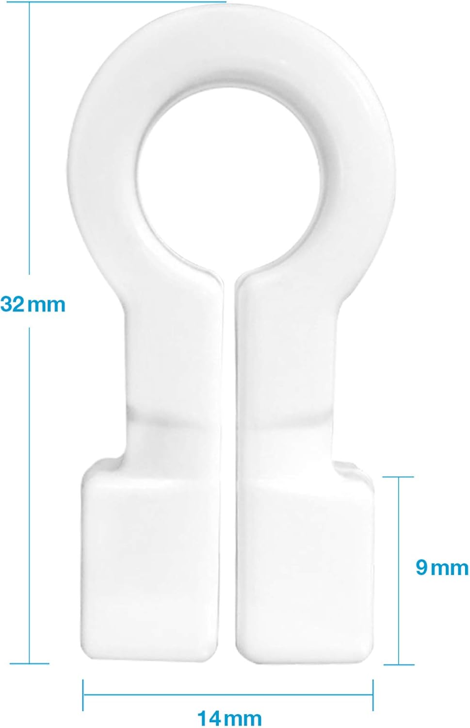 Netzhaken weiss - Omega-Form 50er-Set, 50er-Set
