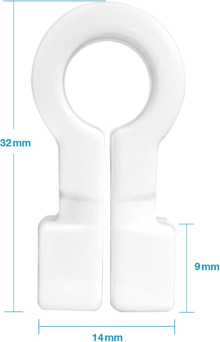 Netzhaken weiss - Omega-Form 50er-Set, 50er-Set