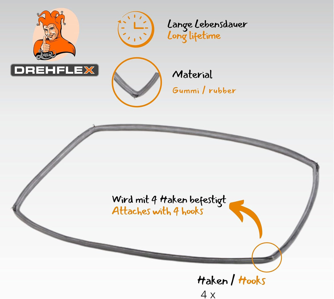 DREHFLEX Türdichtung - BOD20 - für diverse Geräte der Marken Bosch/Siemens/Neff/Constructa u.a. pass