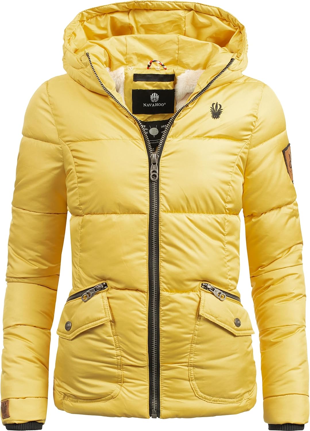 Navahoo Damen warme Winter Steppjacke Megan XS-XXL XS Gelb, XS Gelb
