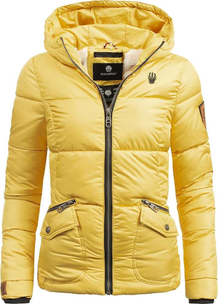 Navahoo Damen warme Winter Steppjacke Megan XS-XXL XS Gelb, XS Gelb