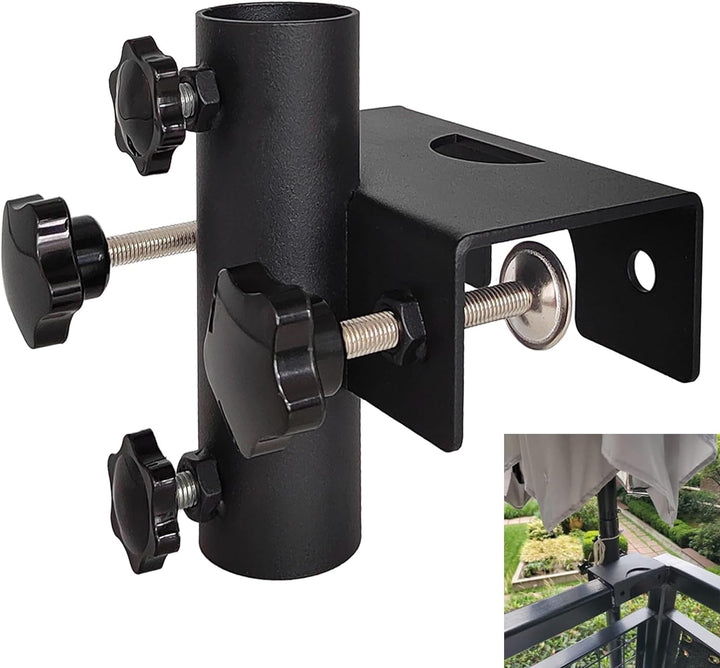 Robuster Balkonschirmhalter, Klemme, Gartenzaun, Sonnenschirm, Terrassendielen, Klemmbereich (20 mm