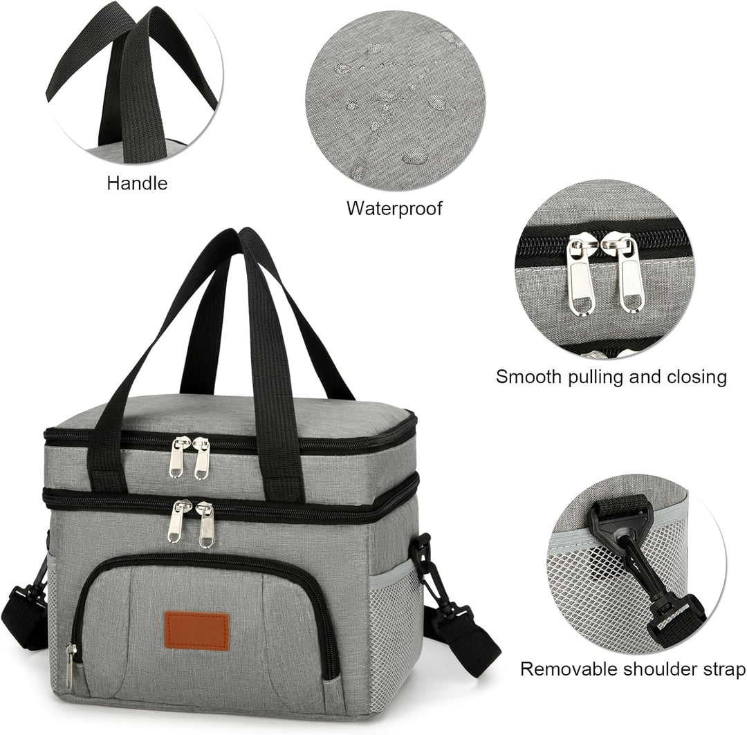 JANSBEN Kühltasche Klein Faltbar für 12 Dosen, Lunchtasche Isoliertasche mit 6 Fächern, Thermotasche