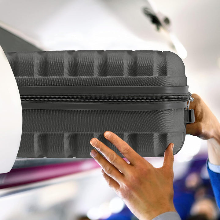 Flight Knight Leichtes, starres ABS-Handgepack mit 4 Radern, zugelassen fur uber 100 Fluggesellschaf