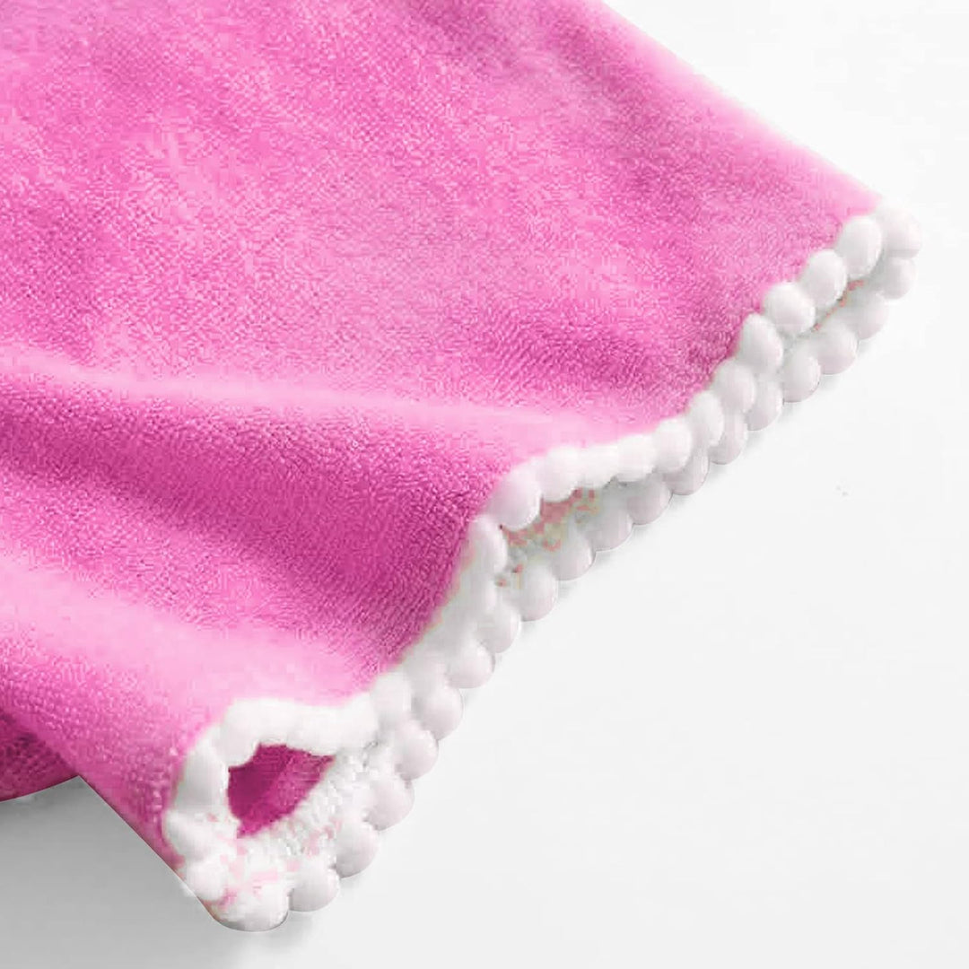 Mädchen Kurzarm Frottee Badeponcho mit Seitentaschen Lila Reissverschluss Surf Poncho, Kapuzen-Badem