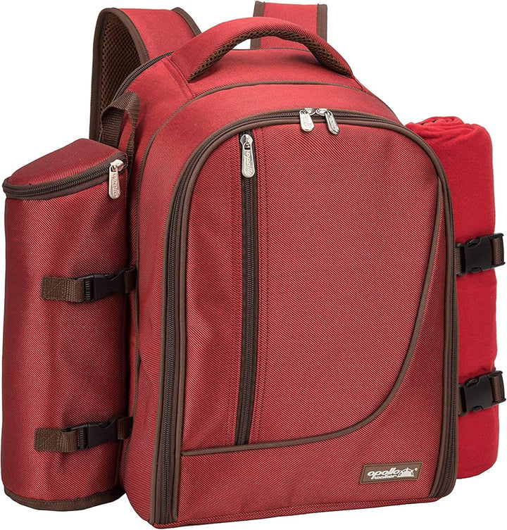 apollo walker Picknickrucksack 4 Personen Picknick Set (Set & Decke) Thermotasche Kühltaschen für Ca