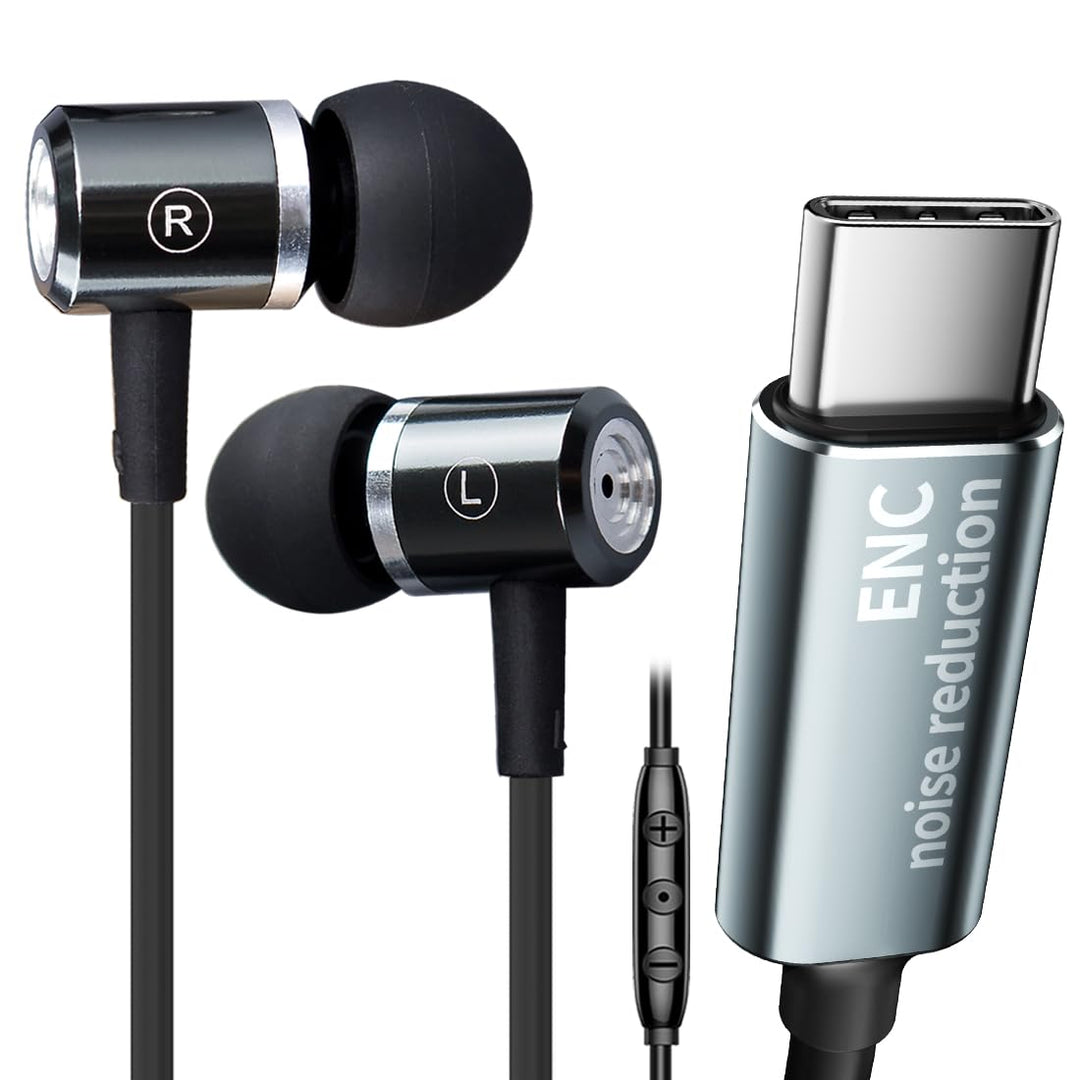 Kabel Ohrhörer mit ENC Noise-cancelling USB C In Ear Kopfhörer reicher Bass | Stereo Dynamisch Bass