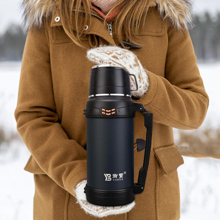 Isolierte Wasserflasche, Reisebecher mit Griff | Auslaufsicherer Reisebecher aus Edelstahl, isoliert
