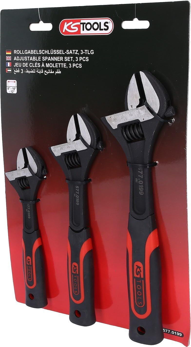 KS Tools 577.0199 CLASSIC Rollgabelschlüssel-Satz 2-Komponenten-Griff, 3-tlg.