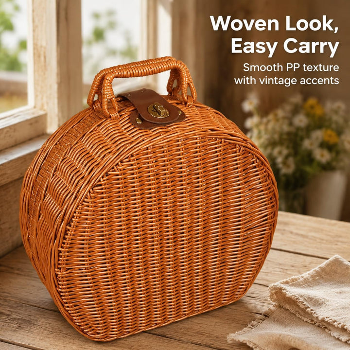 Picknickkorb,Picnic Basket,Picknick Korb,Picknickkorb 2 Personen,mit Griff,Geeignet für Picknick und