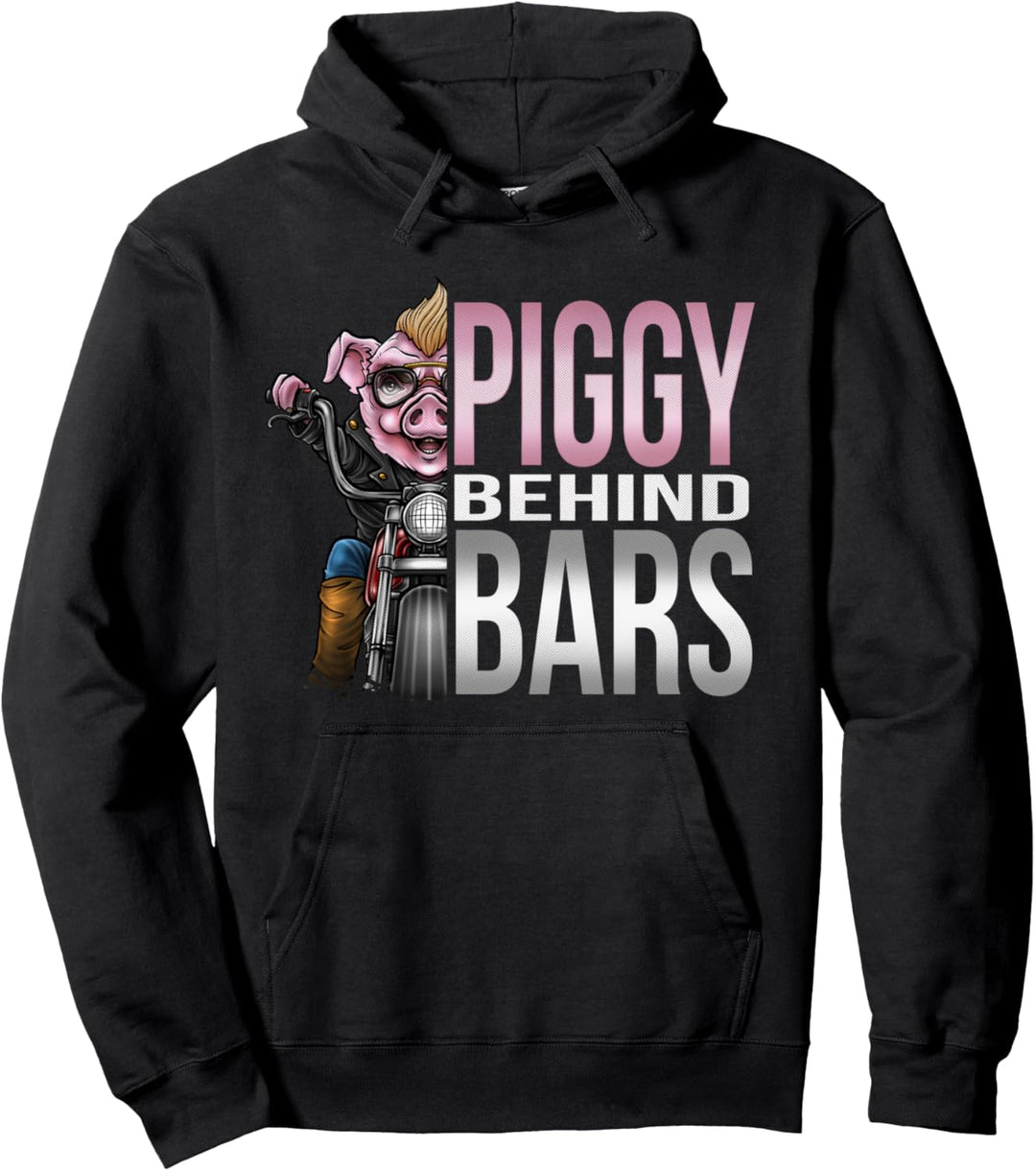 Motorycycle Hog Biker Leder Piggy Bars Lustiger Mohawk Pullover Hoodie