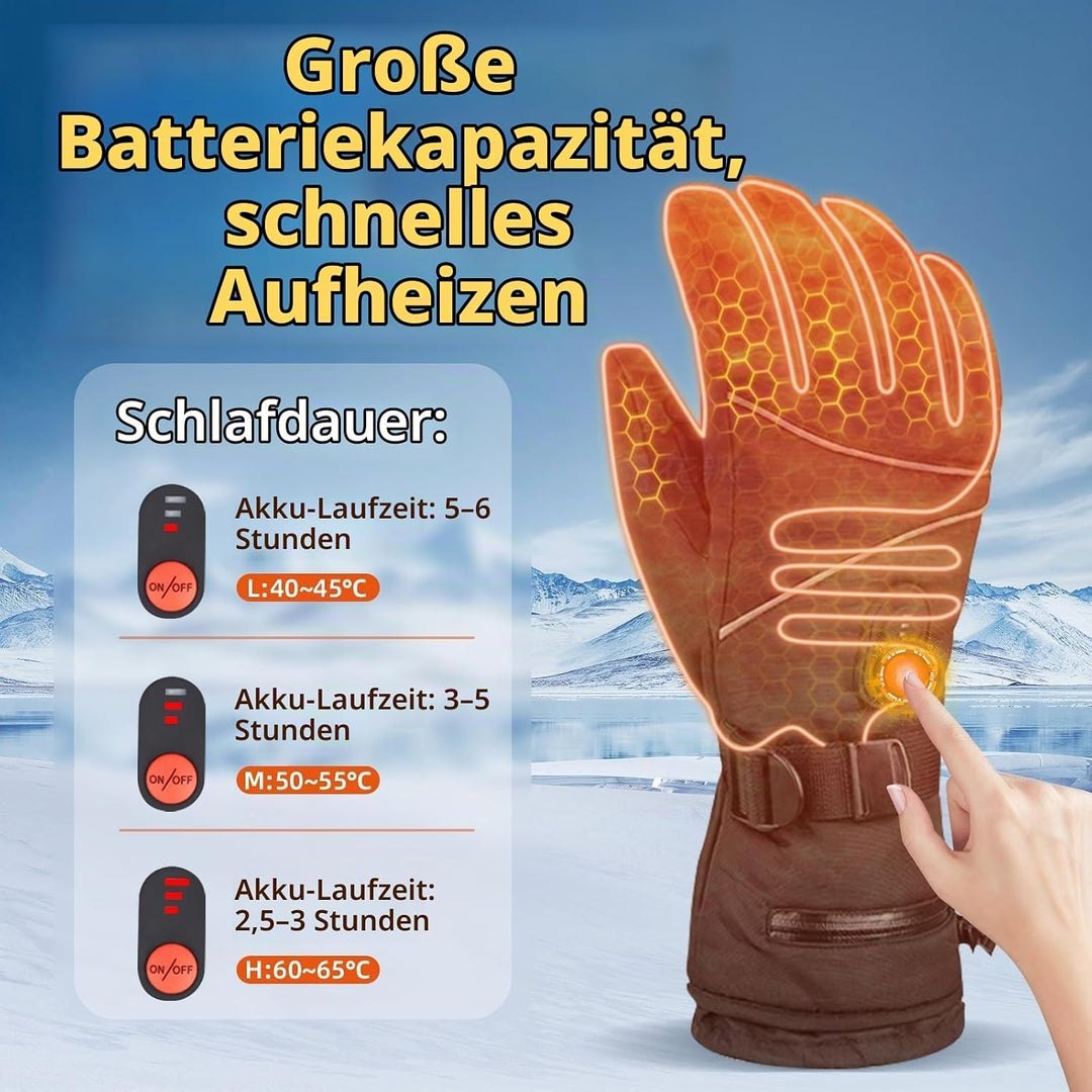 beheizbare Handschuhe—— 5000 mAh Beheizbare Motorradhandschuhe fur kifahren,Wandern,Radfahren,Motorr