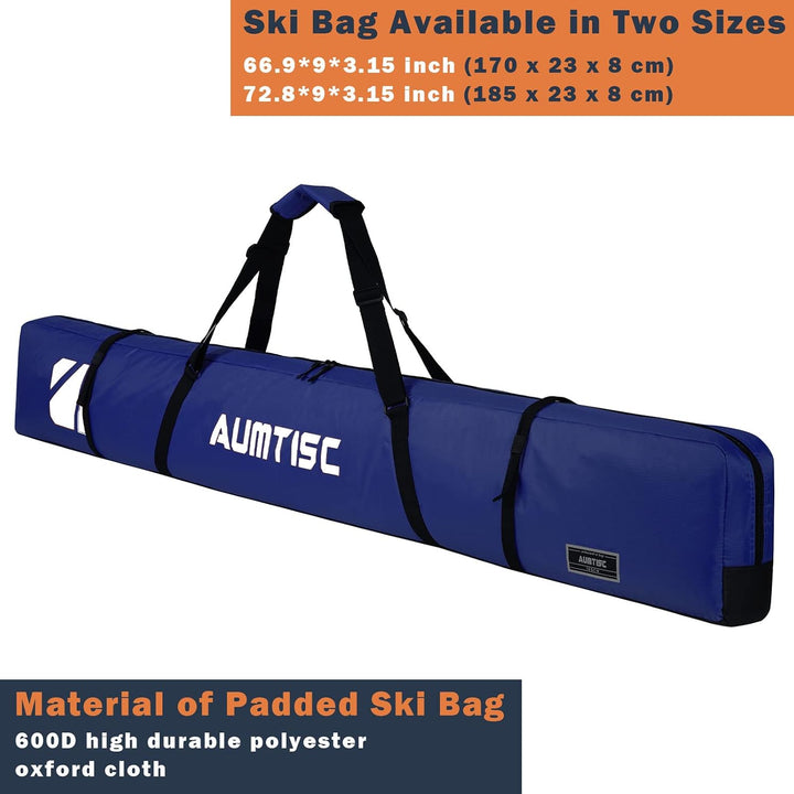 AUMTISC Skitasche Skisack Gepolstert Snowboardtasche Zum Transport Von Skiausrüstungstasche Mit vers