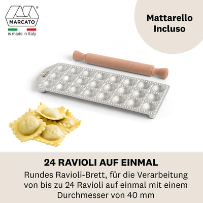 Marcato Ravioli Tablet 24 Ronde Agnolotti, Silber, 8382 1.5-Inch