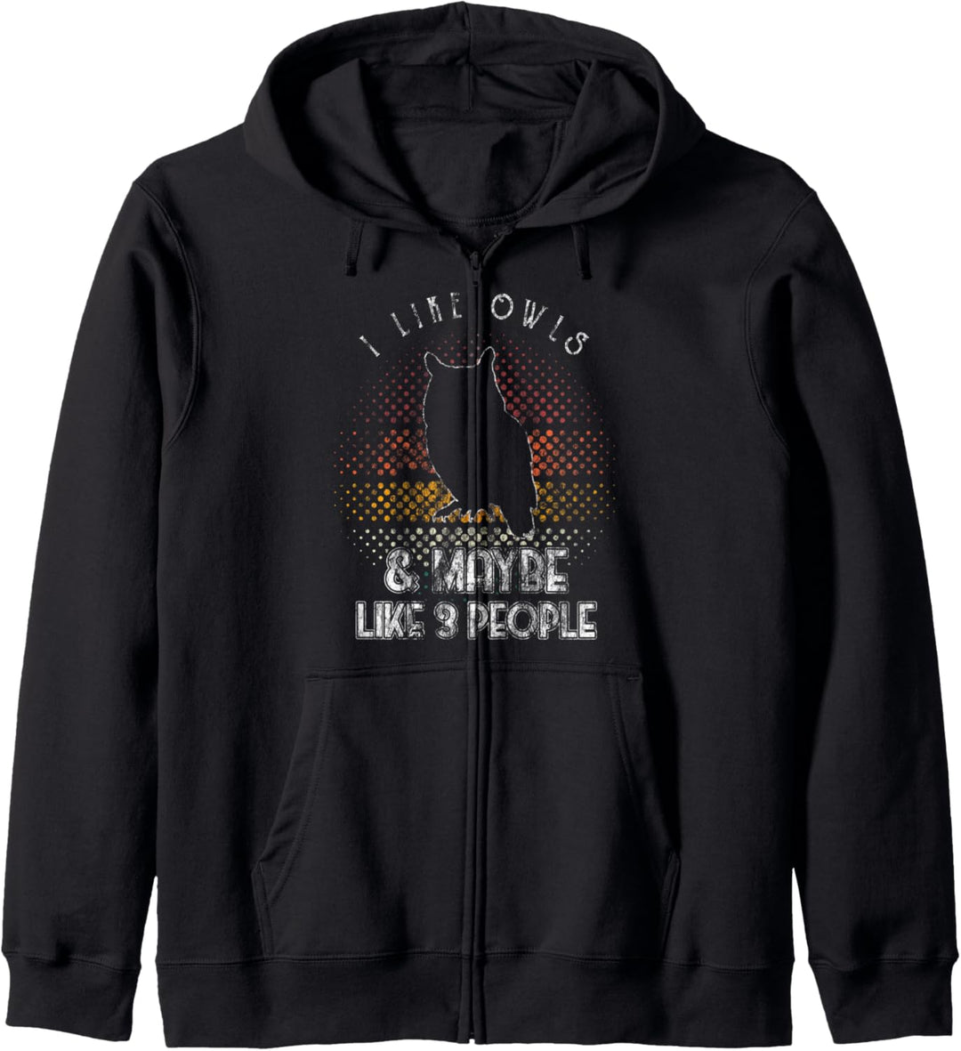 Retro Style I Like Owls Funny Owl Lover Kapuzenjacke