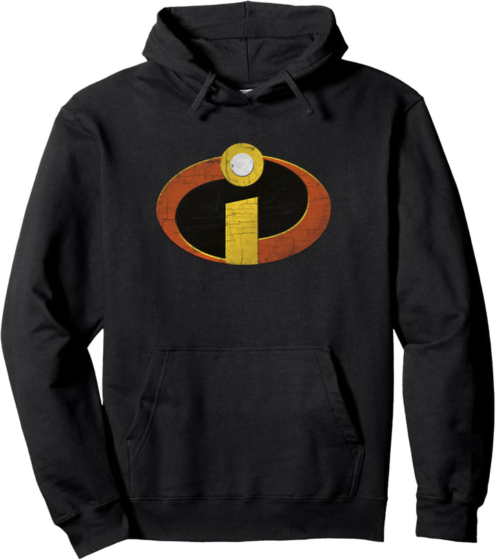 Disney Pixar Incredibles Distressed Emblem Pullover Hoodie