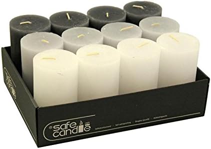 Rustikale Stumpenkerzen – 12 Stück - Wachskerzen/Rustickerzen/Adventskerzen Weihnachten (Midnight Co