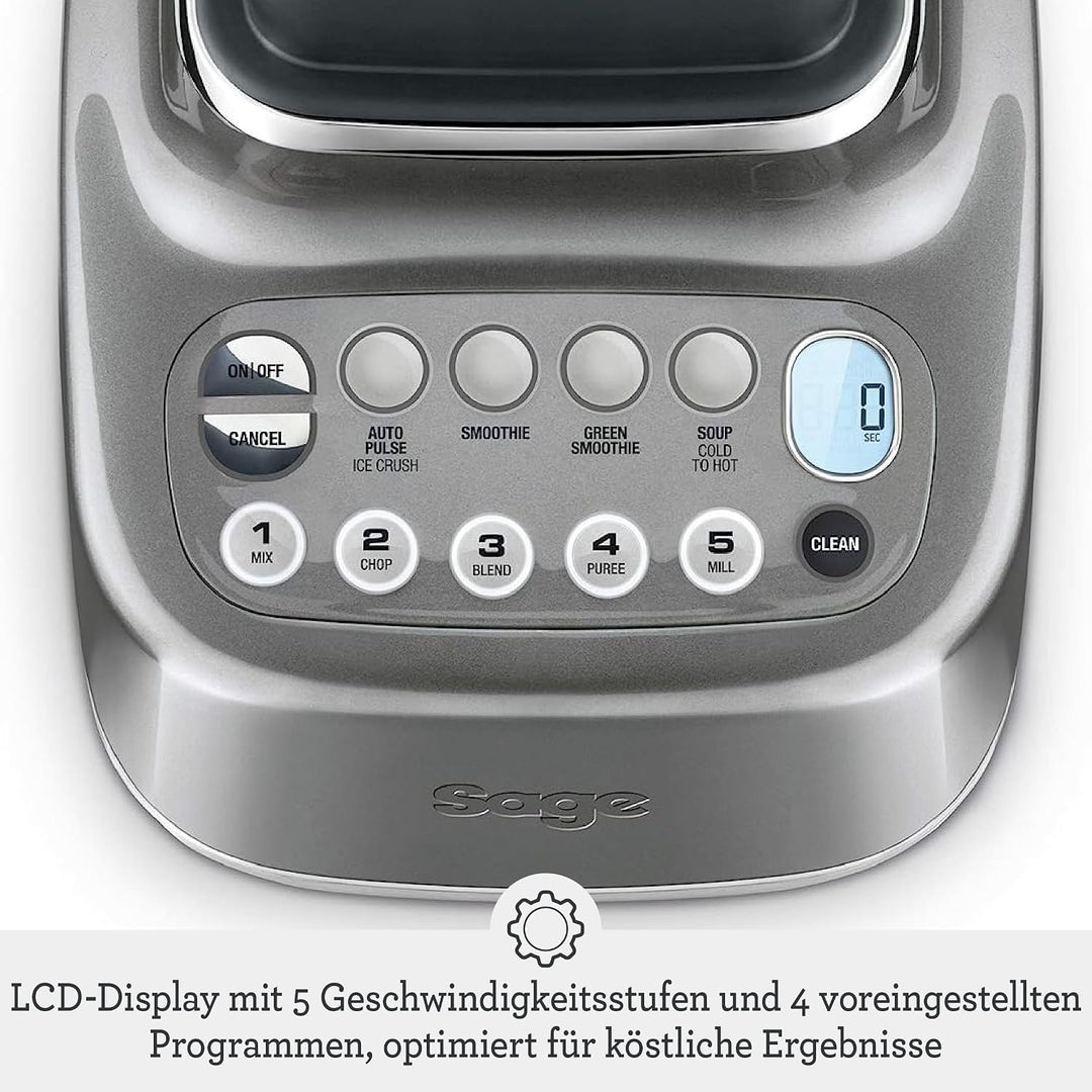 Sage - The Q - Schneller, leistungsstarker Mixer - 2400 W Standmixer, 4 One-Touch-Programme, 300 km/
