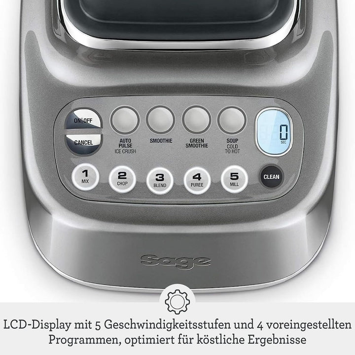 Sage - The Q - Schneller, leistungsstarker Mixer - 2400 W Standmixer, 4 One-Touch-Programme, 300 km/