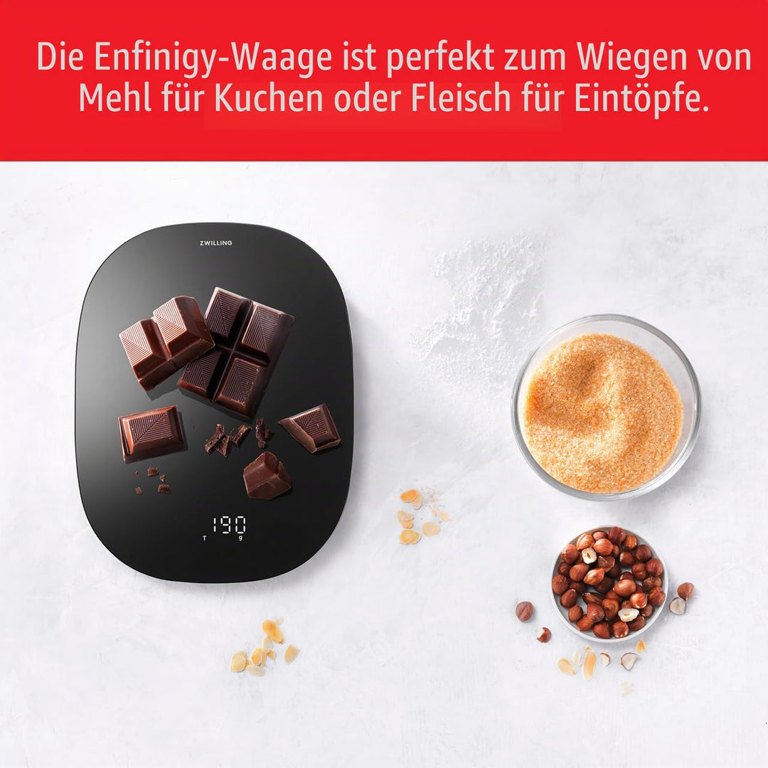 ZWILLING Enfinigy Digitale Küchenwaage, max. Gewicht: 10 kg, Gramm und Unzen, 0,1 g Genauigkeit, Sch