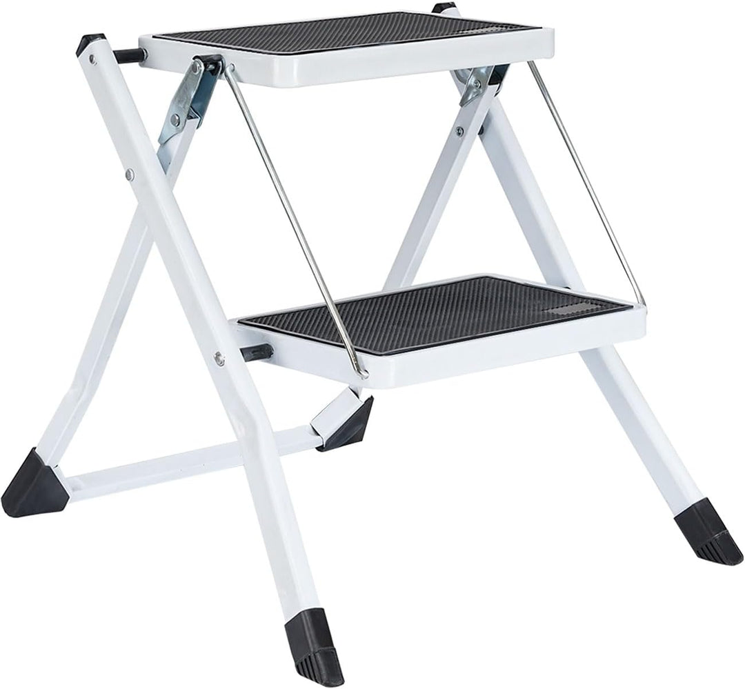 ideoon Küchenleiter 2 Stufen & Tritthocker Set – Klappbar, 150 kg belastbar, rutschfeste Trittfläche