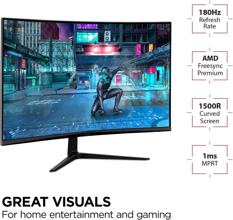 Viewsonic VX3218-PC-MHD 80 cm (32 Zoll) Curved Gaming Monitor (Full-HD, Adaptive Sync, 1 ms, 165 Hz,