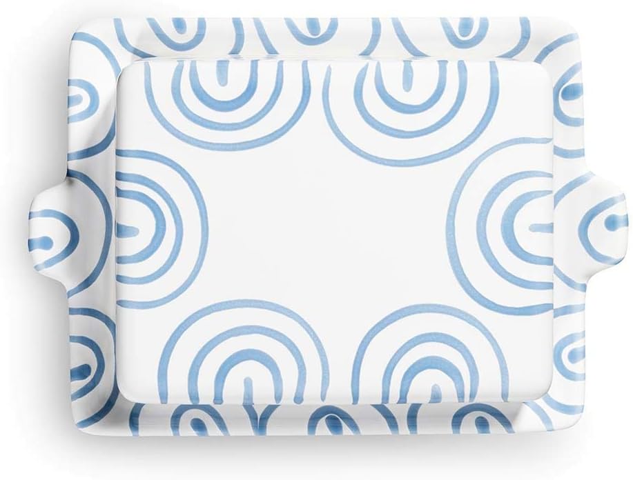 GMUNDNER KERAMIK Butterdose Grösse: l= 20.5 cm x b= 14.5 cm x h= 5.7 cm Blaugeflammt Geschirr, handg