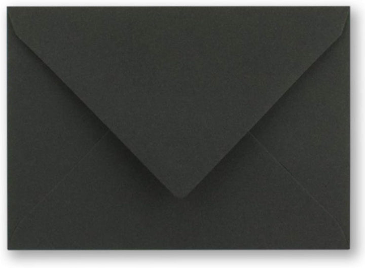 100x kleine Umschläge aus Kraftpapier in Schwarz DIN C7 8,1 x 11,4 cm mit Spitzklappe und Nassklebun
